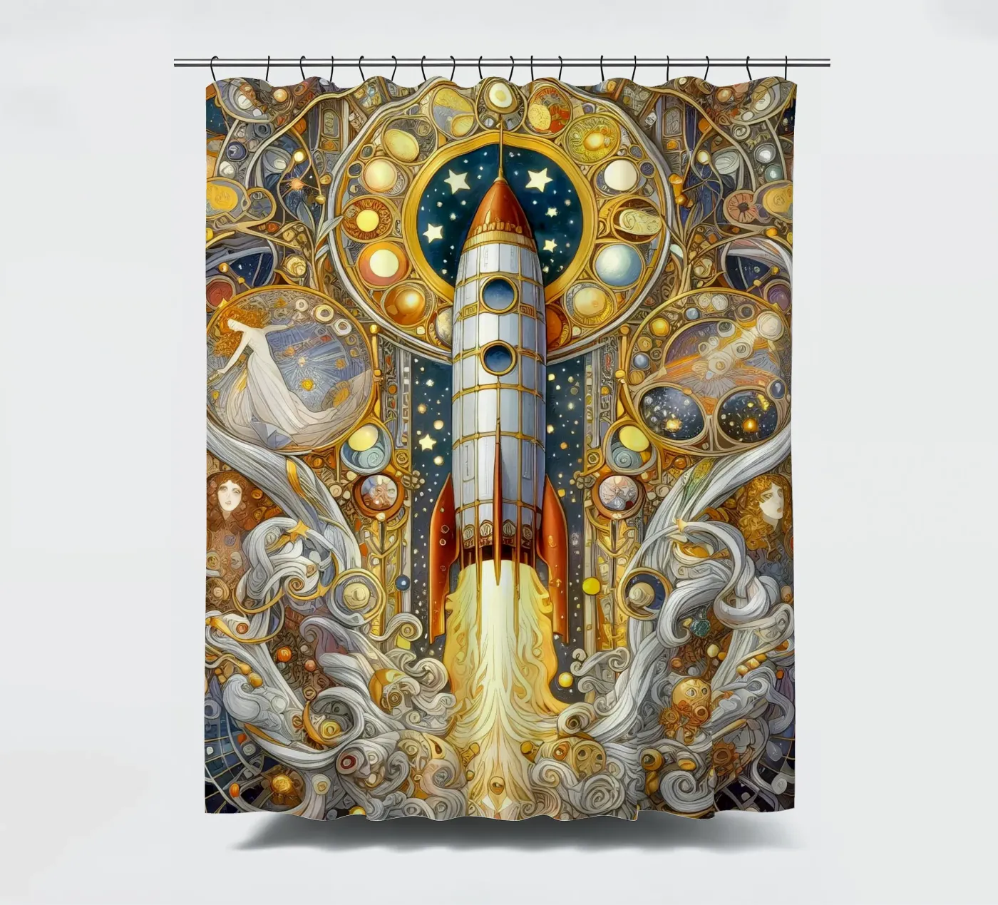 Raket douchegordijn van Art-Nouveau-Dsg