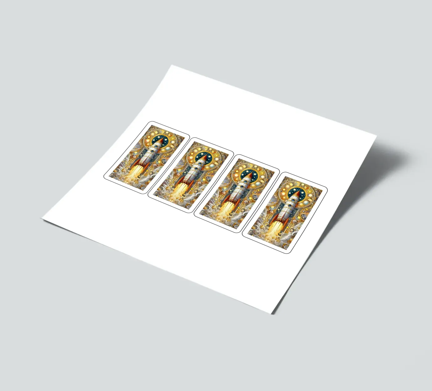 Raket stickervel van Art-Nouveau-Dsg