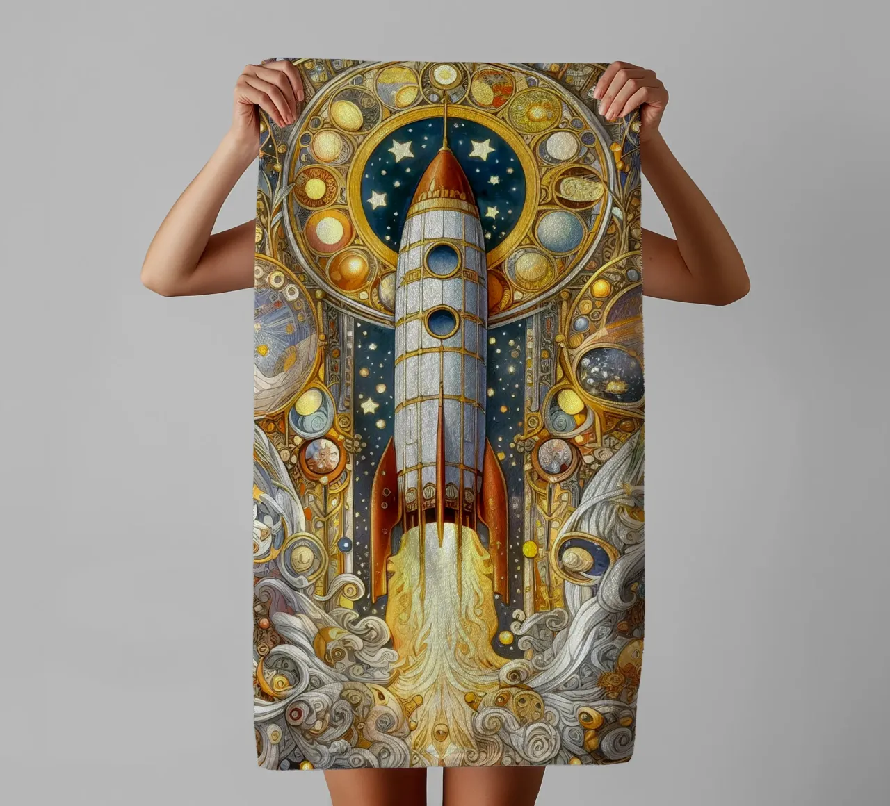 Rocket towel by Art-Nouveau-Dsg