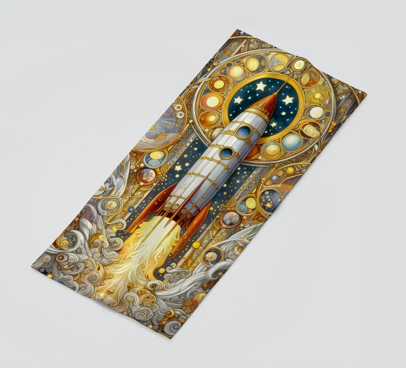 Rocket beach towel by Art-Nouveau-Dsg
