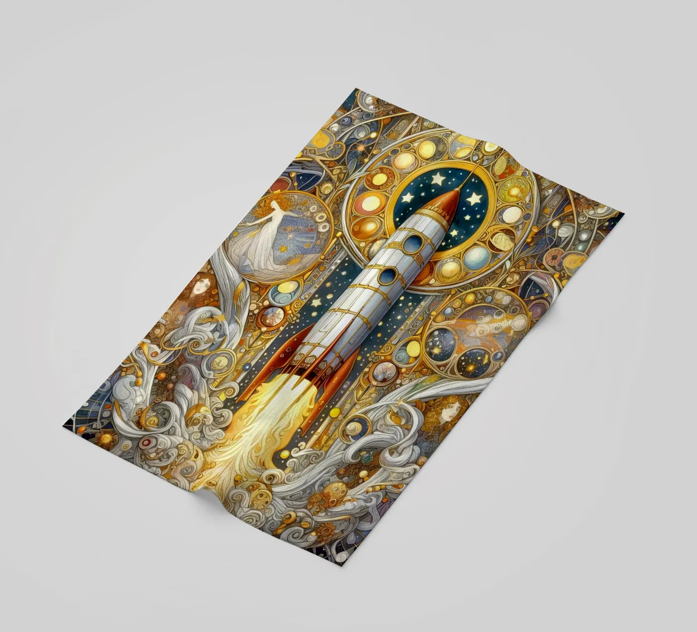 Rocket beach towel by Art-Nouveau-Dsg