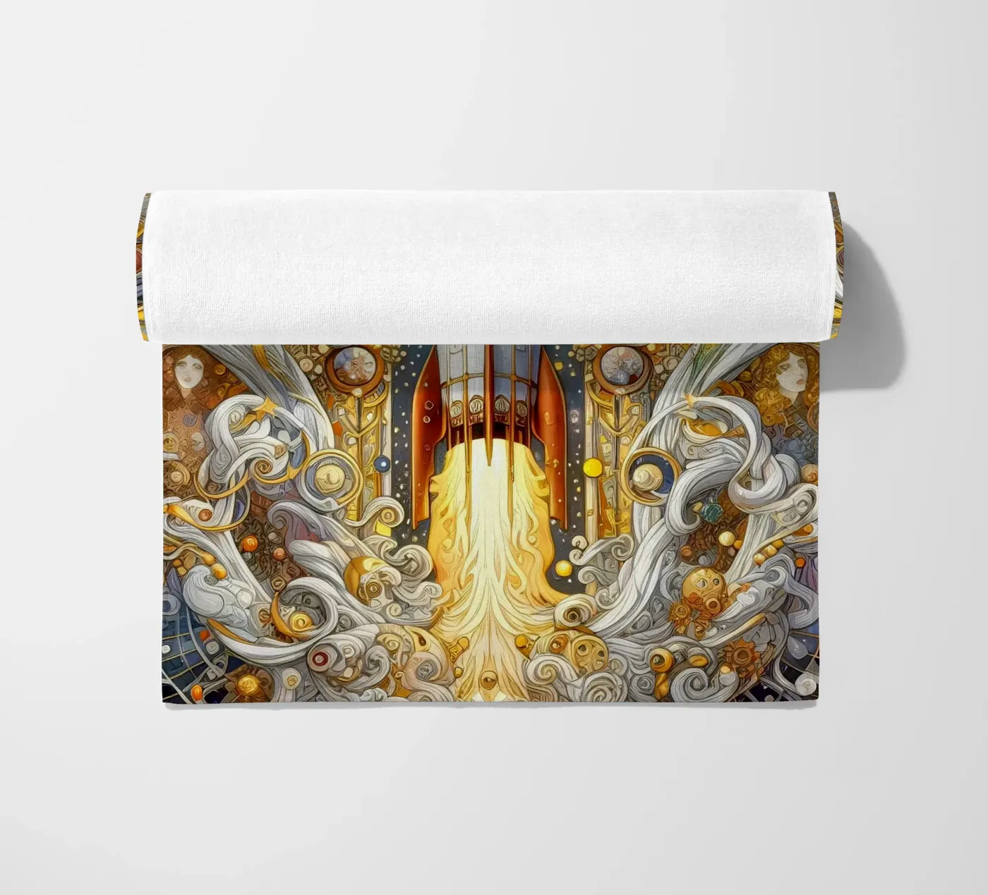 Rocket beach towel by Art-Nouveau-Dsg