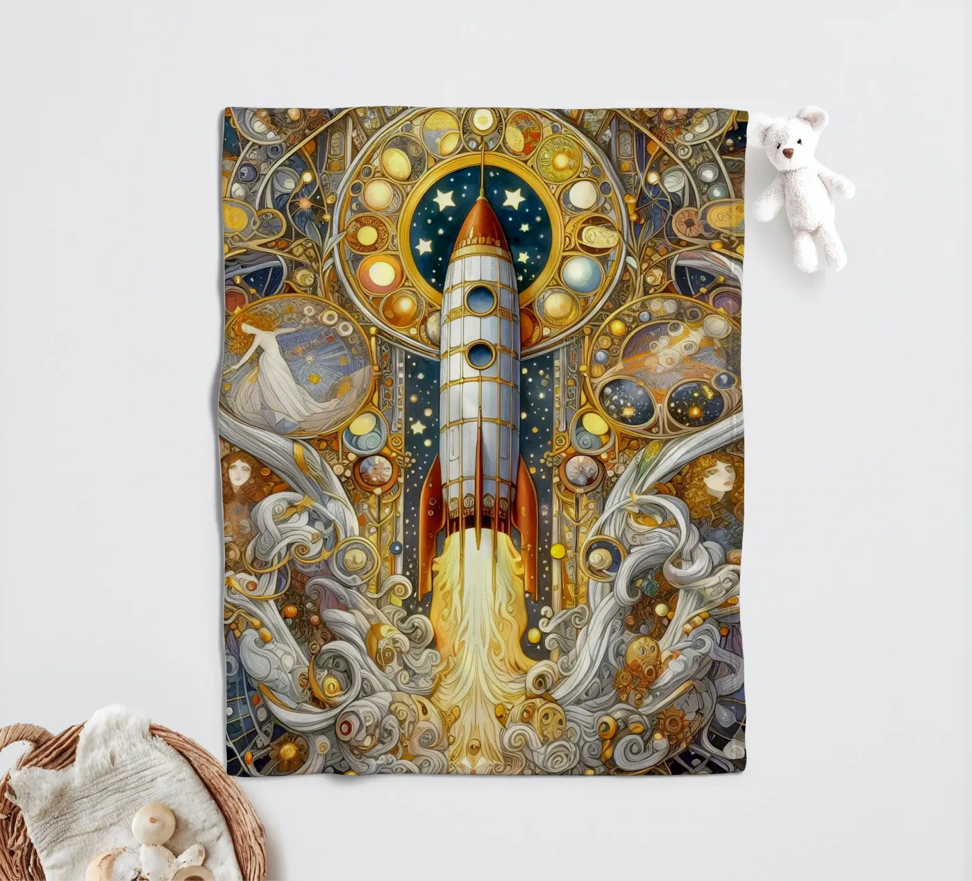 Rocket Fleecedecke von Art-Nouveau-Dsg