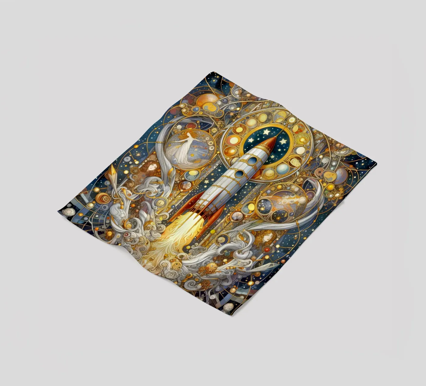 Rocket Fleecedecke von Art-Nouveau-Dsg