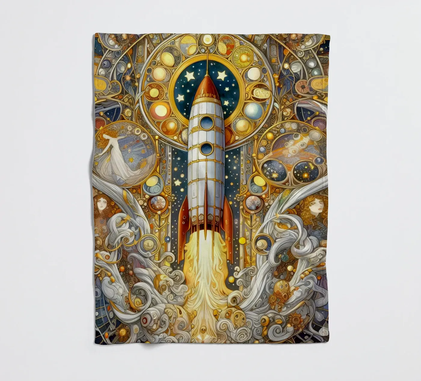Rocket Fleecedecke von Art-Nouveau-Dsg