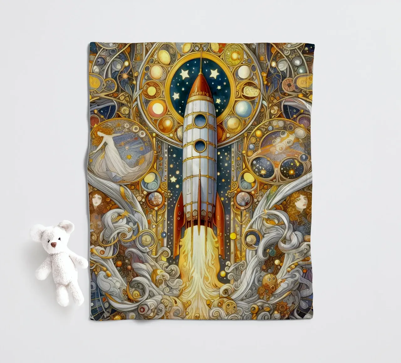 Rocket Fleecedecke von Art-Nouveau-Dsg