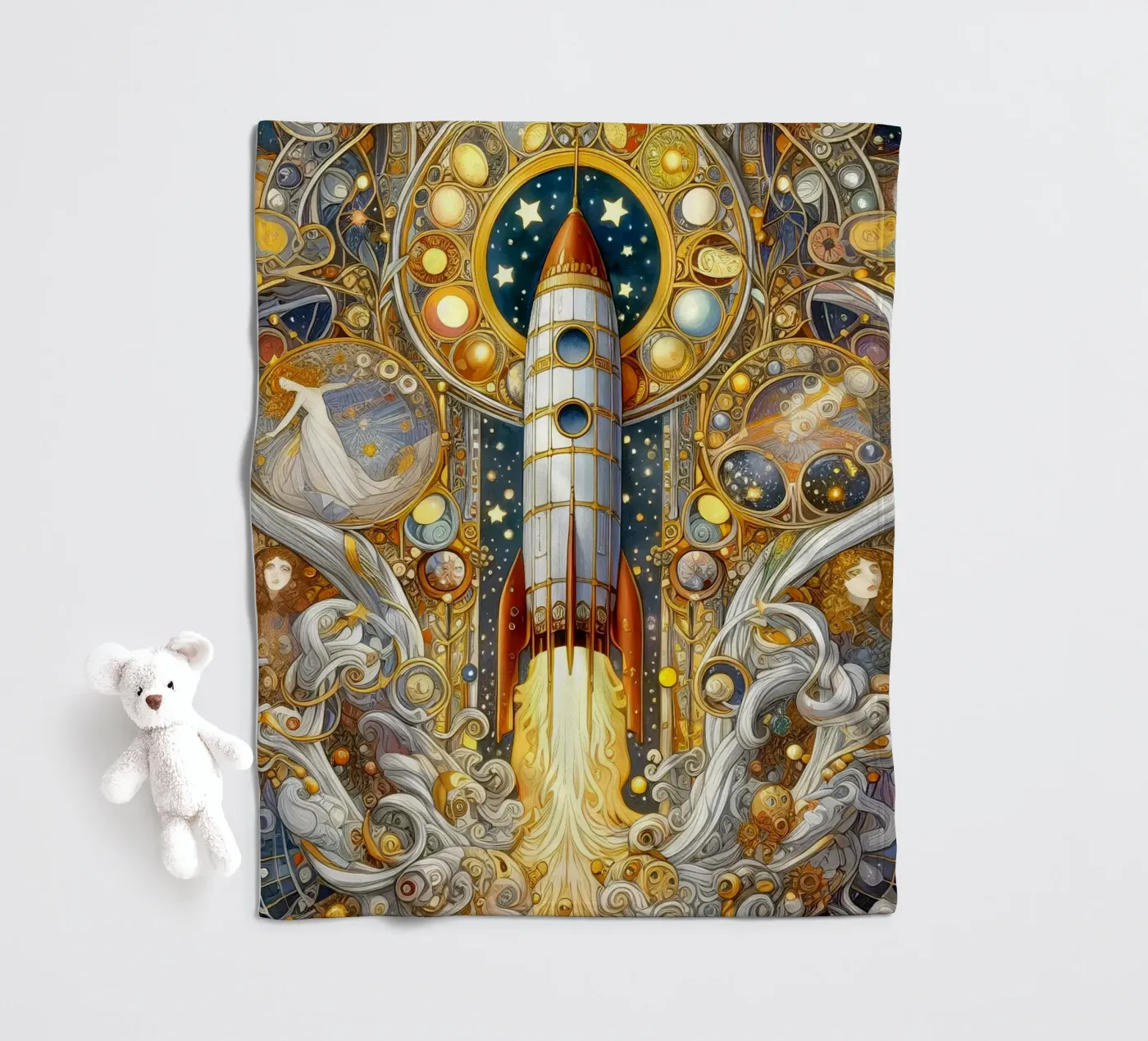 Rocket Fleecedecke von Art-Nouveau-Dsg