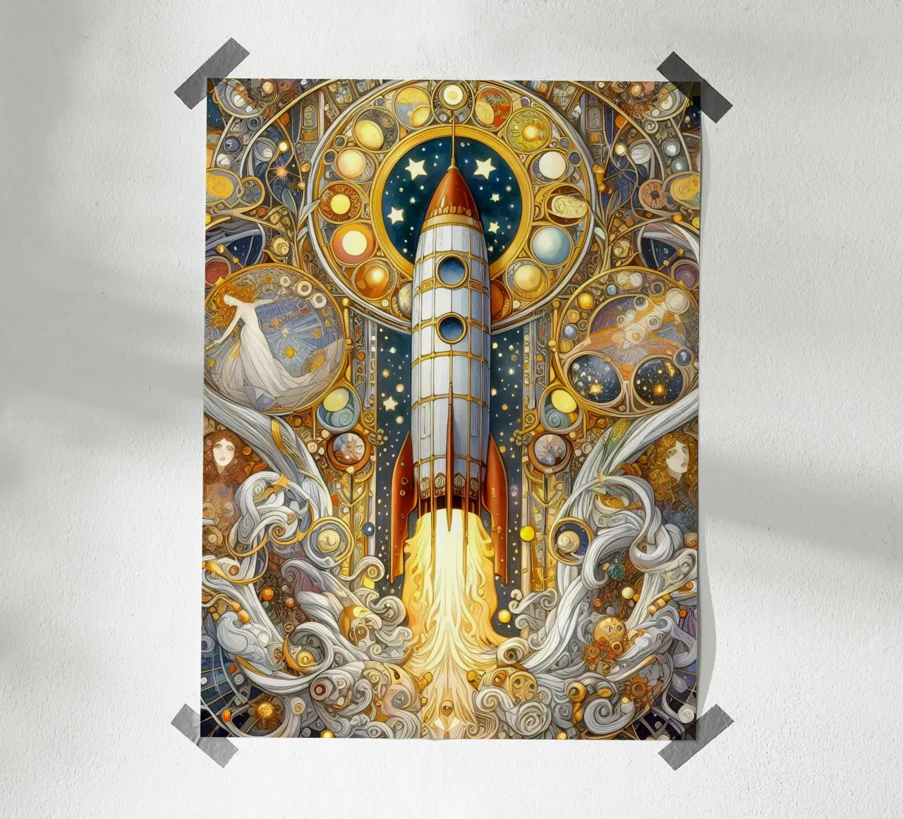 Razzo carta hahnemühle da Art-Nouveau-Dsg