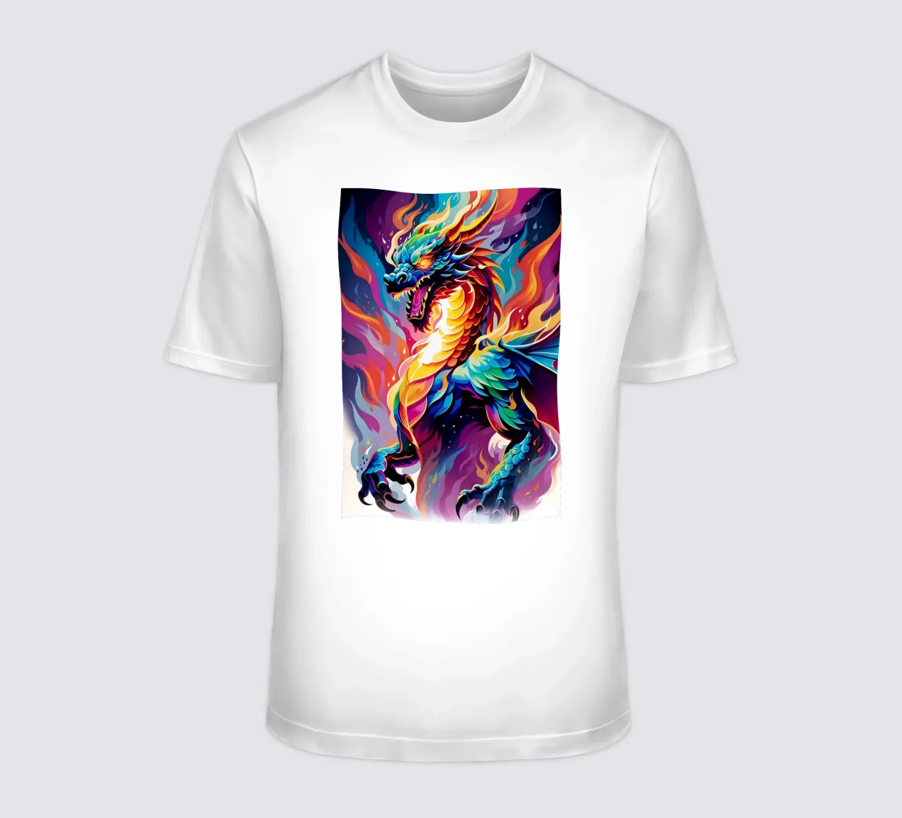 Dragon neon pop art t-shirt by MakArena