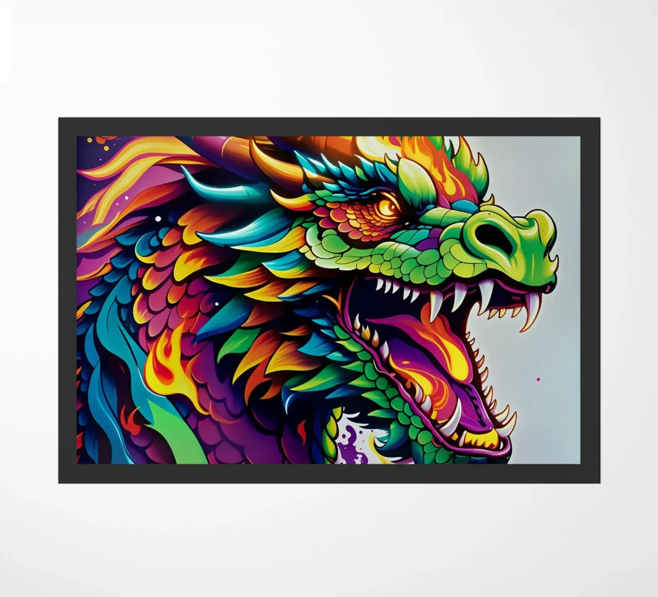 Dragon portrait neon graffiti wpap zerbino da MakArena