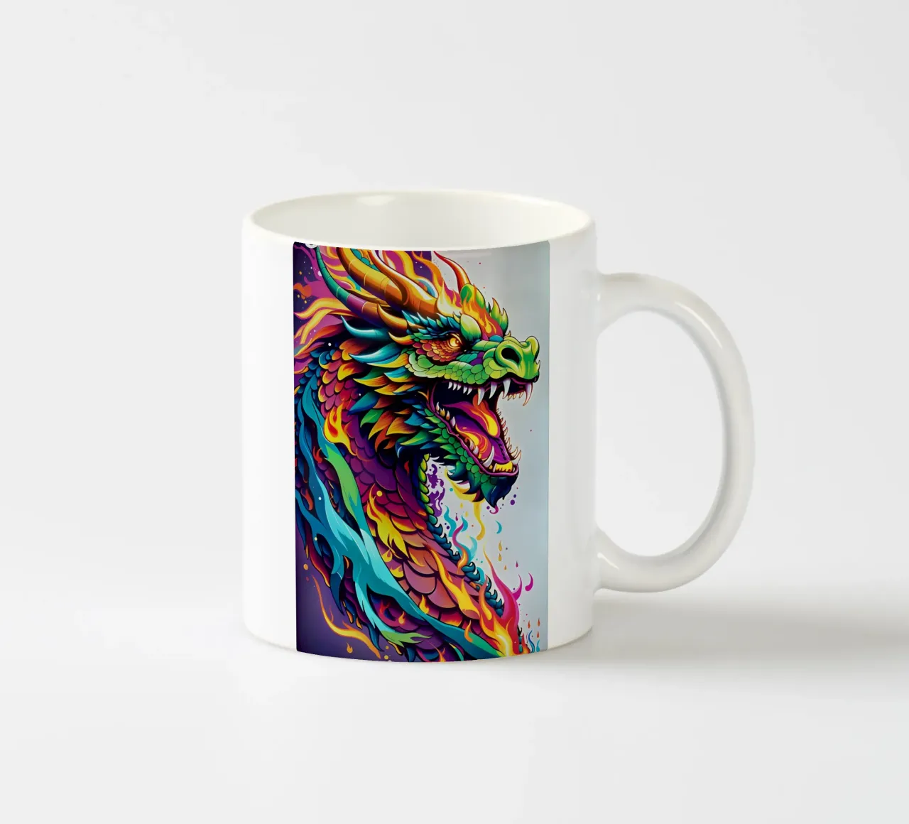 Dragon portrait neon graffiti wpap tazza in ceramica da MakArena