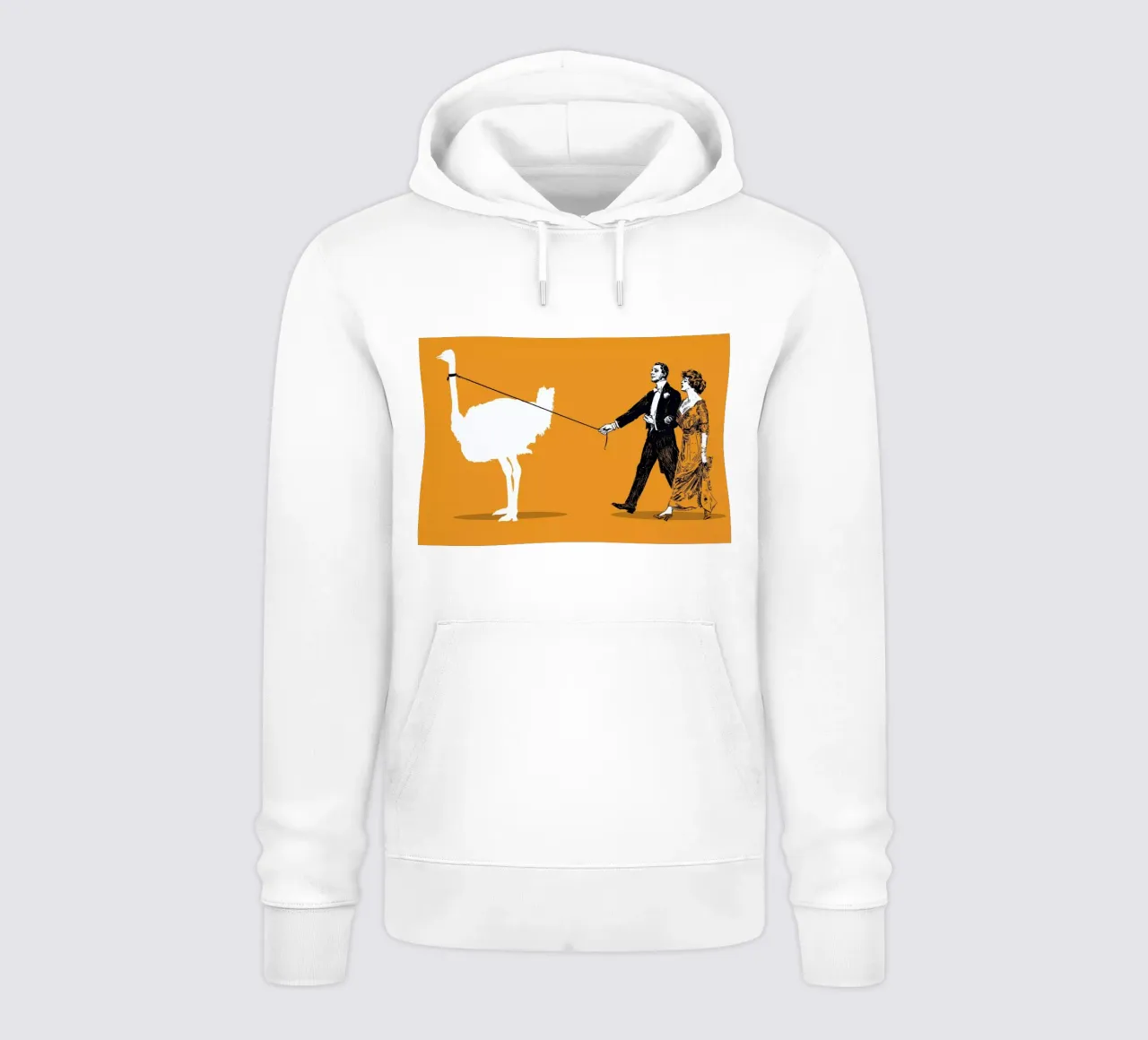 Walking The Ostrich felpa con cappuccio da Rob Art | Illustration