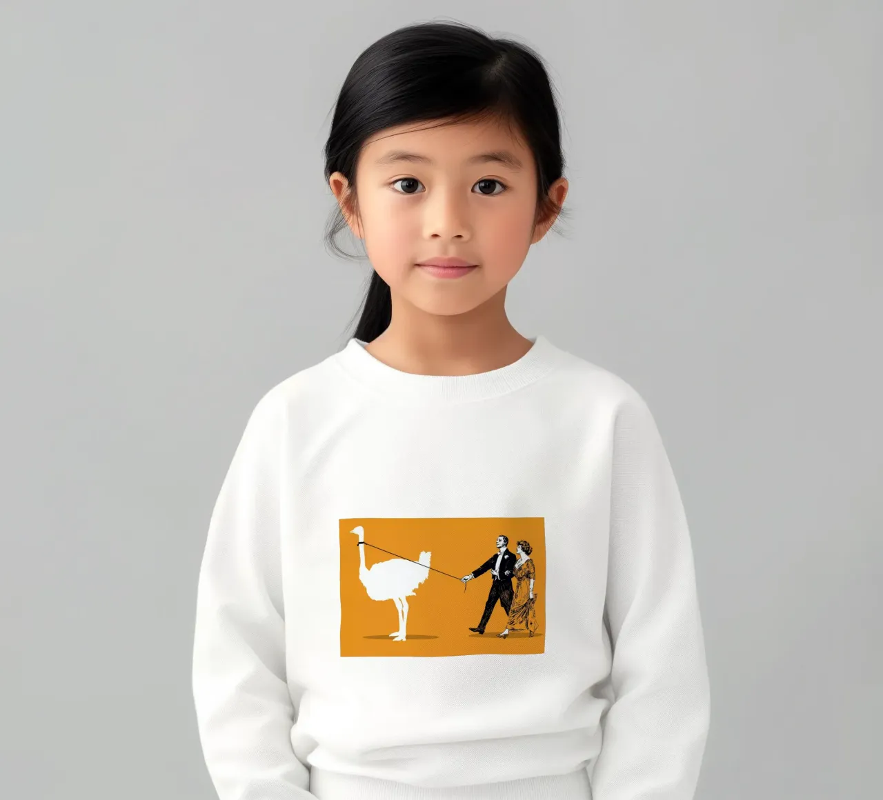 Walking The Ostrich felpa bambino da Rob Art | Illustration