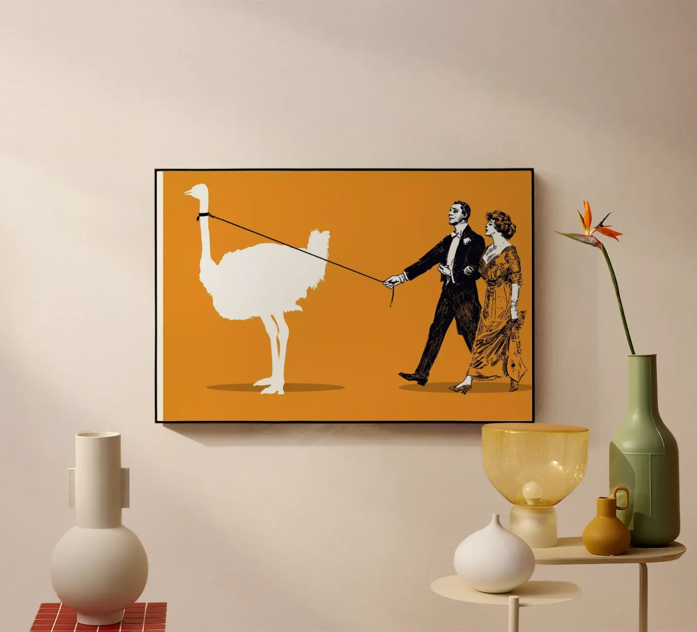 Walking The Ostrich plexiglass da Rob Art | Illustration