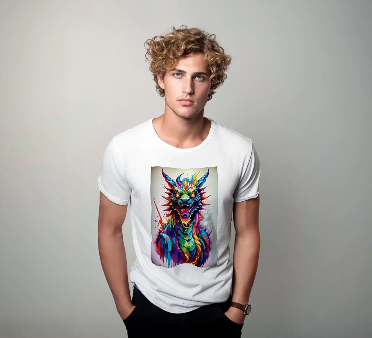 Drachenporträt neon wpap T-Shirt von MakArena
