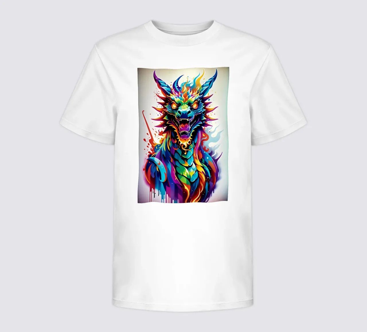 Ritratto del drago al neon wpap t-shirt bambini da MakArena