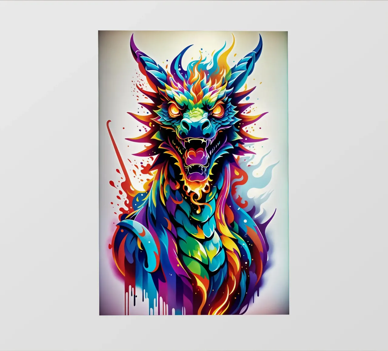 Dragon portrait neon wpap photo wallpaper by MakArena