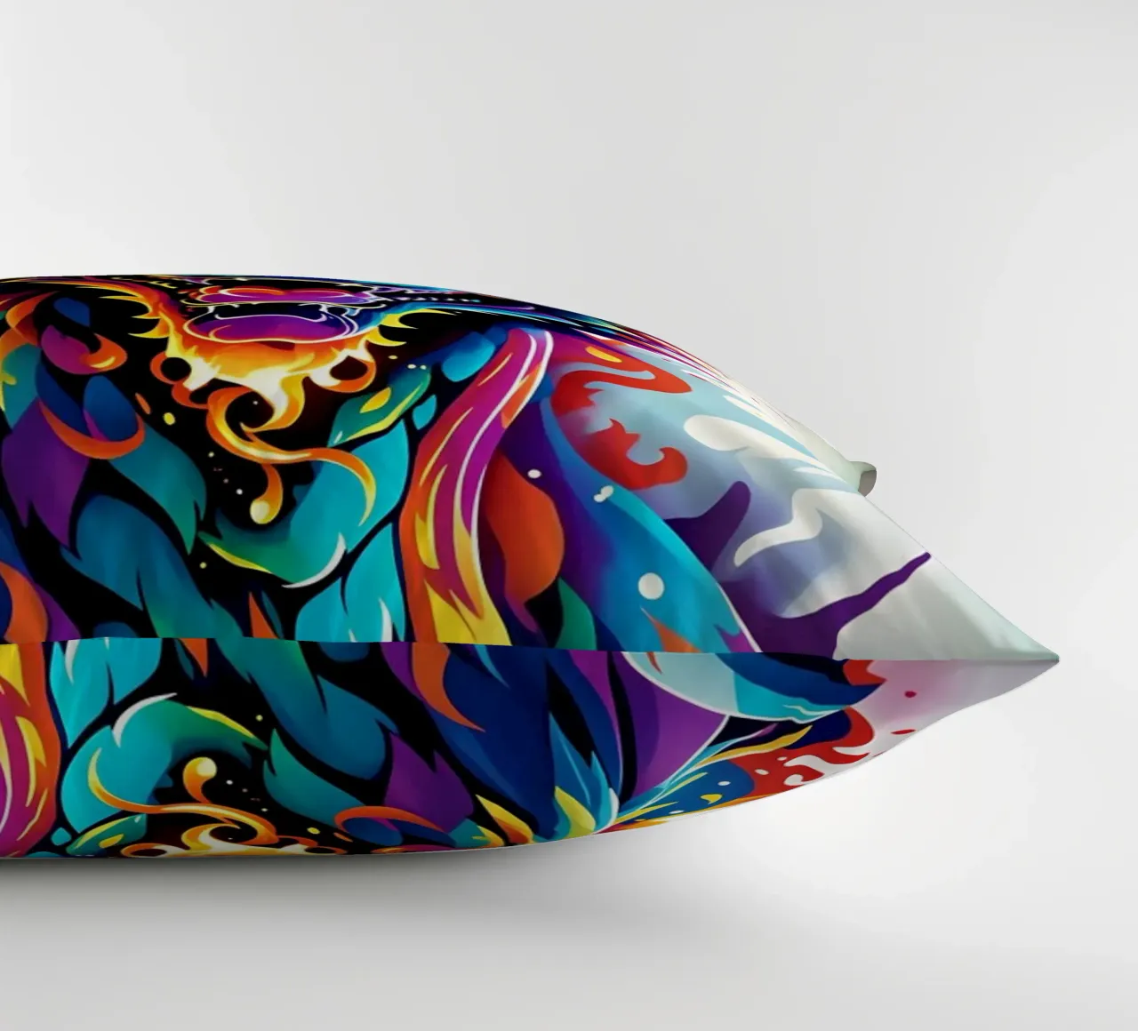 Dragon portrait neon wpap decorative cushion by MakArena