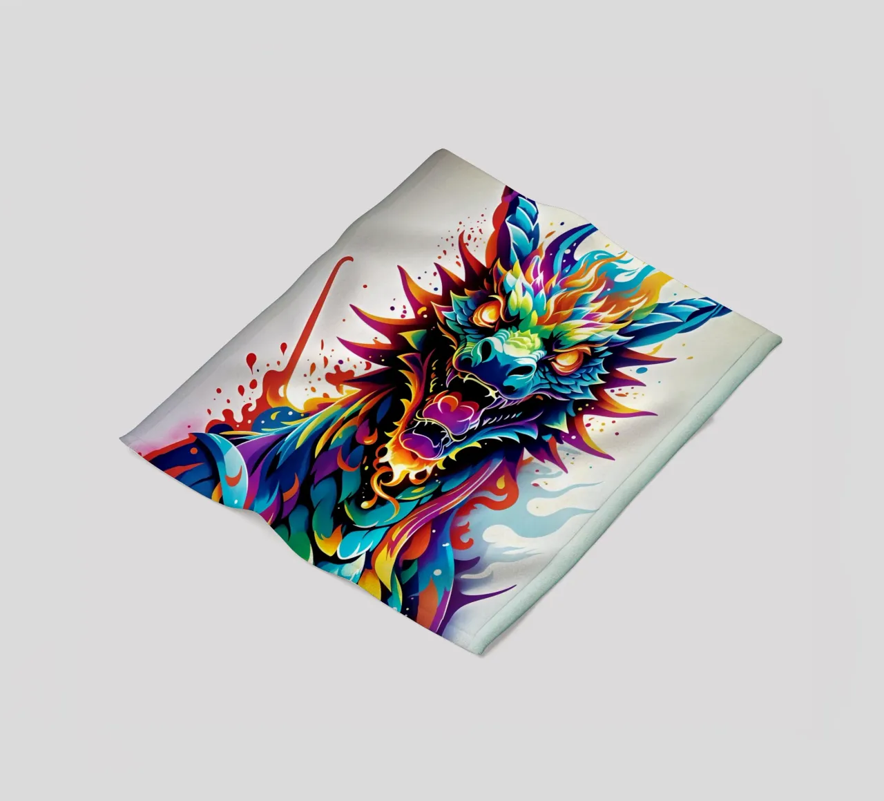Drachenporträt neon wpap Fleecedecke von MakArena
