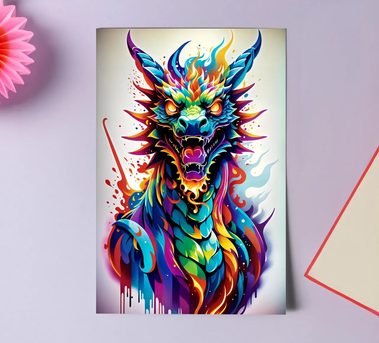 Drachenporträt neon wpap Stickerbogen von MakArena