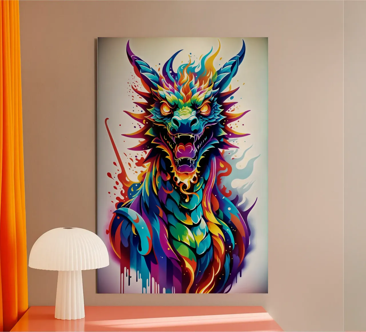 Dragon portrait neon wpap forex plate by MakArena