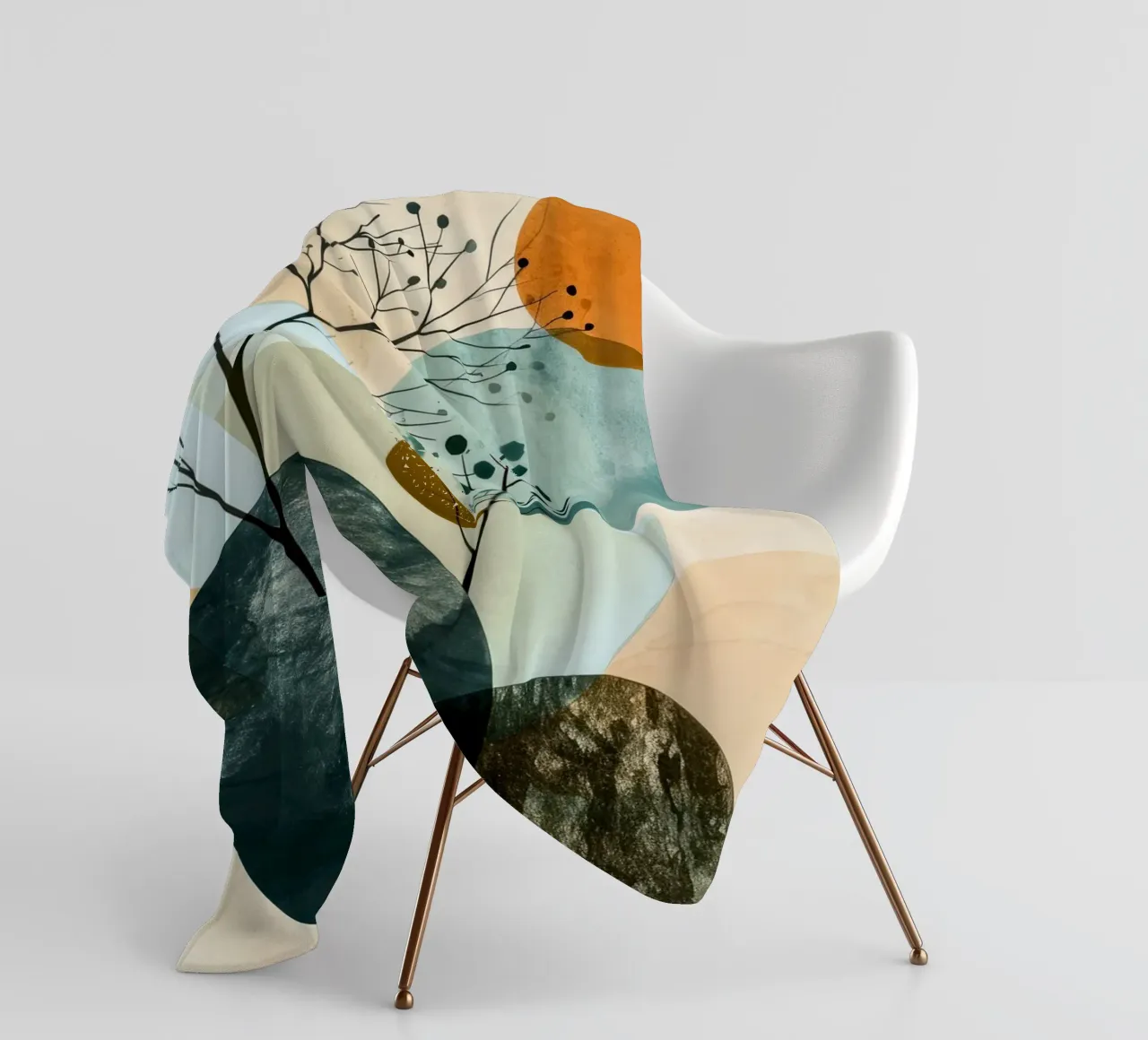 Minimal calm relaxation art fleece blanket by Justyna Jaszke JBJart