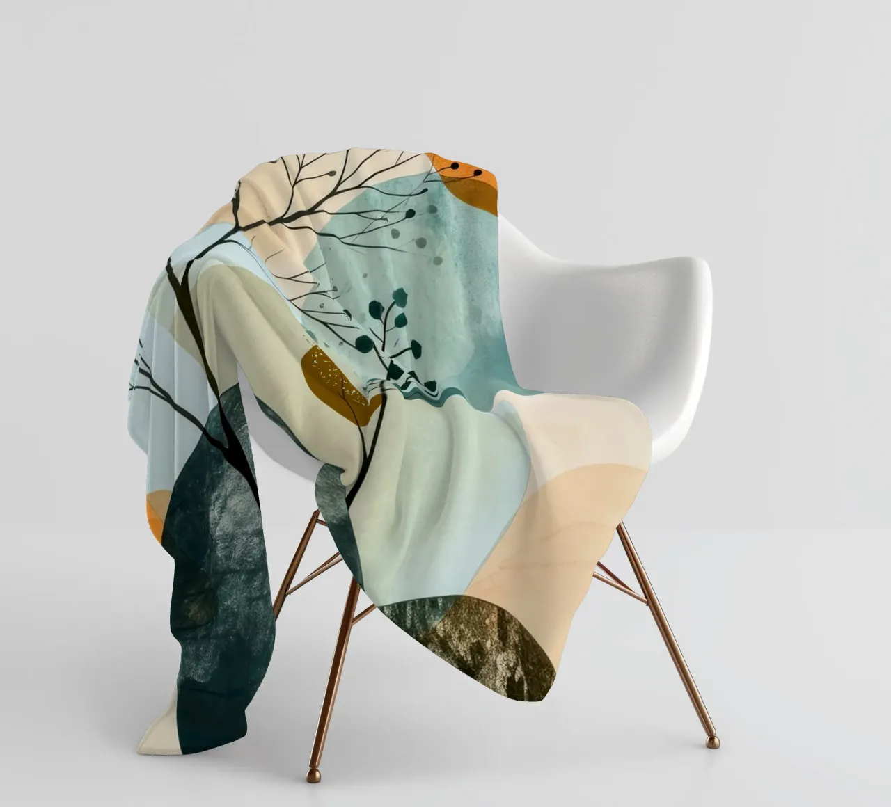 Minimal calm relaxation art fleece blanket by Justyna Jaszke JBJart