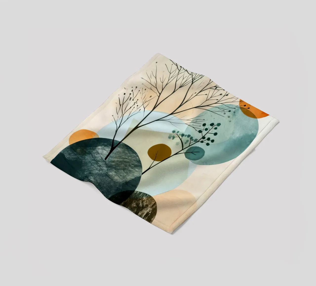 Minimal calm relaxation art fleece blanket by Justyna Jaszke JBJart