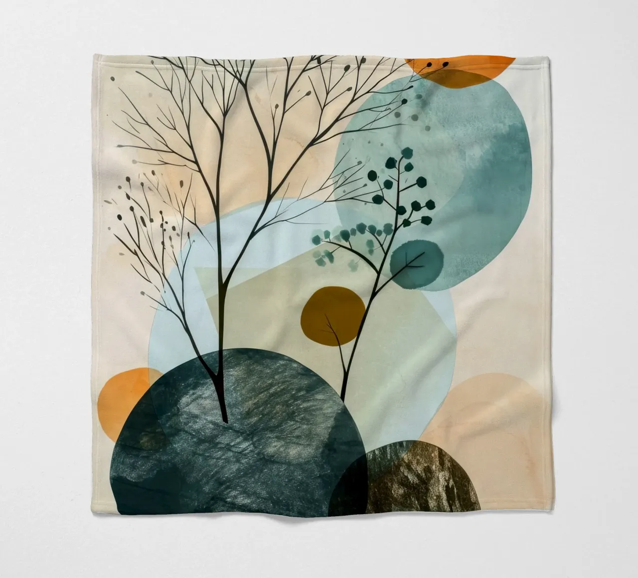 Minimal calm relaxation art fleece blanket by Justyna Jaszke JBJart