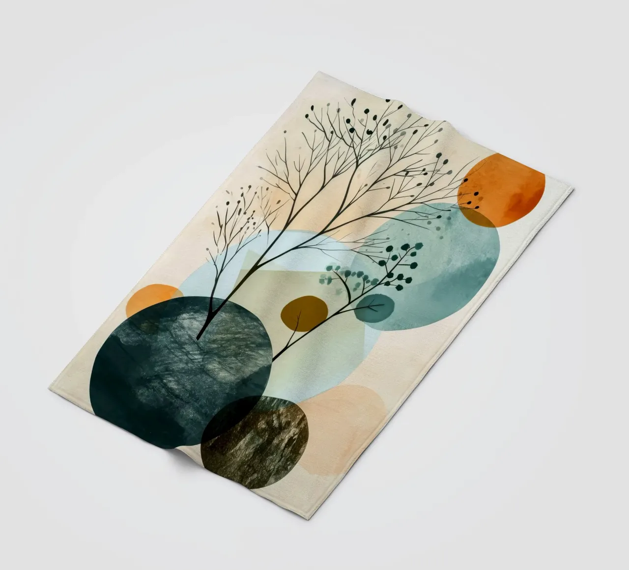 Minimal calm relaxation art fleece blanket by Justyna Jaszke JBJart