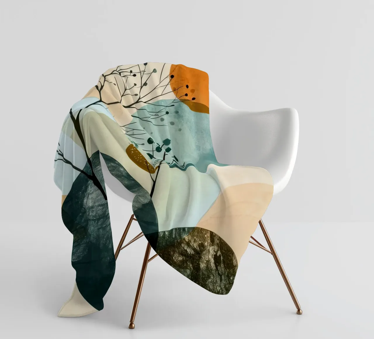 Minimal calm relaxation art fleece blanket by Justyna Jaszke JBJart