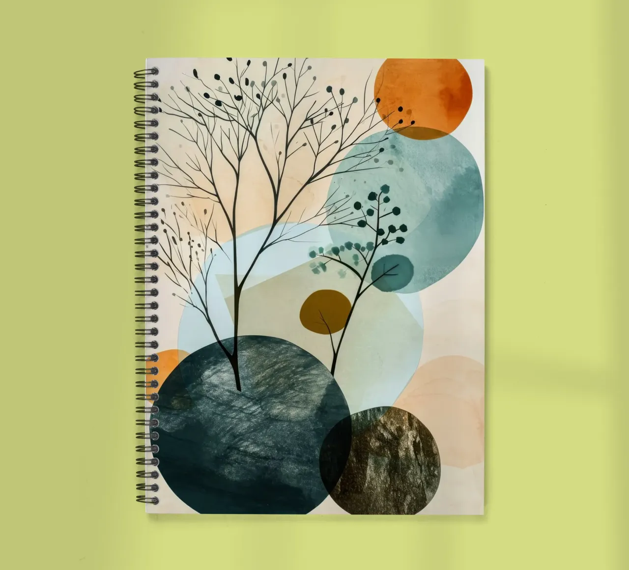 Minimal calm relaxation art spiral notebook by Justyna Jaszke JBJart