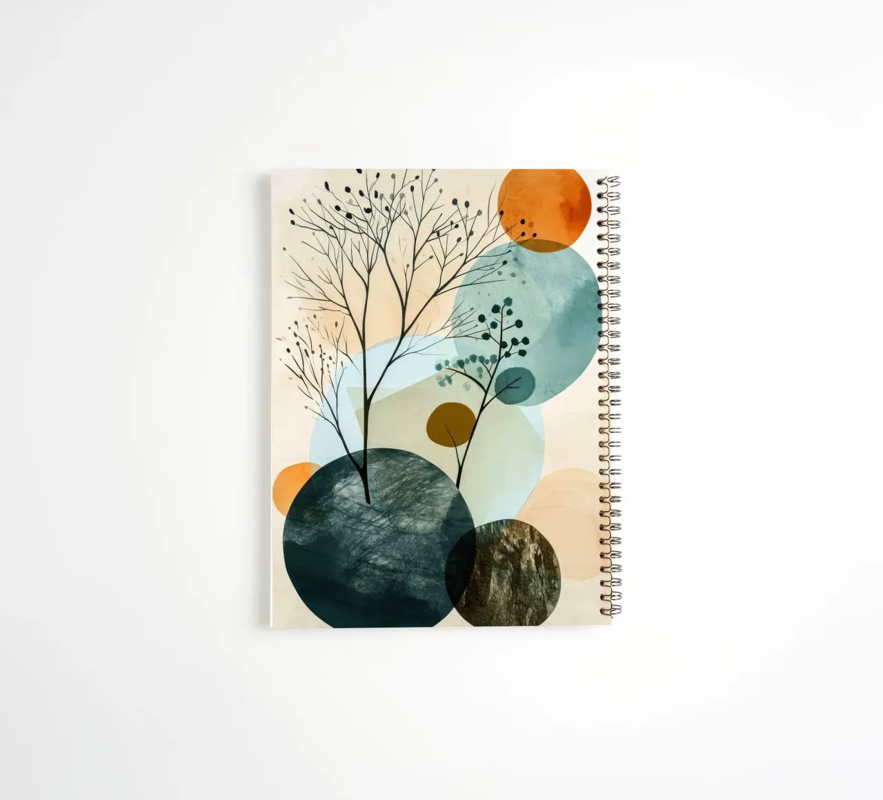 Minimal calm relaxation art spiral notebook by Justyna Jaszke JBJart