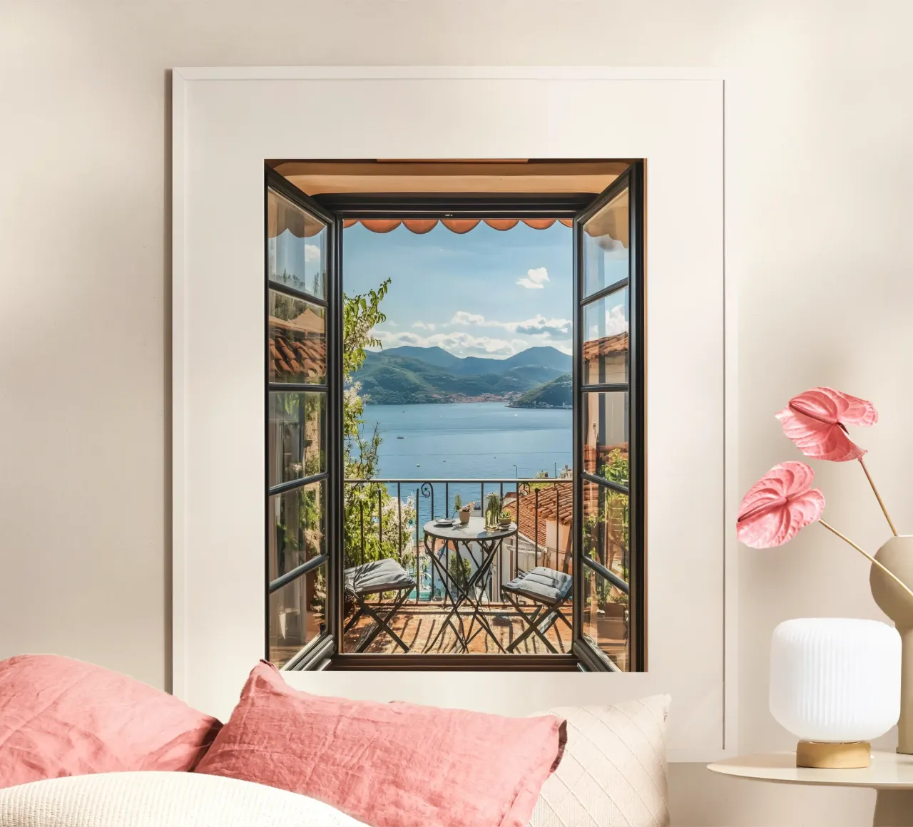 Stampa della colazione sul lago di Como poster da TheTravelClub