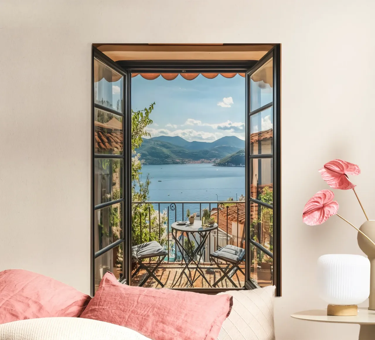 Stampa della colazione sul lago di Como poster da TheTravelClub
