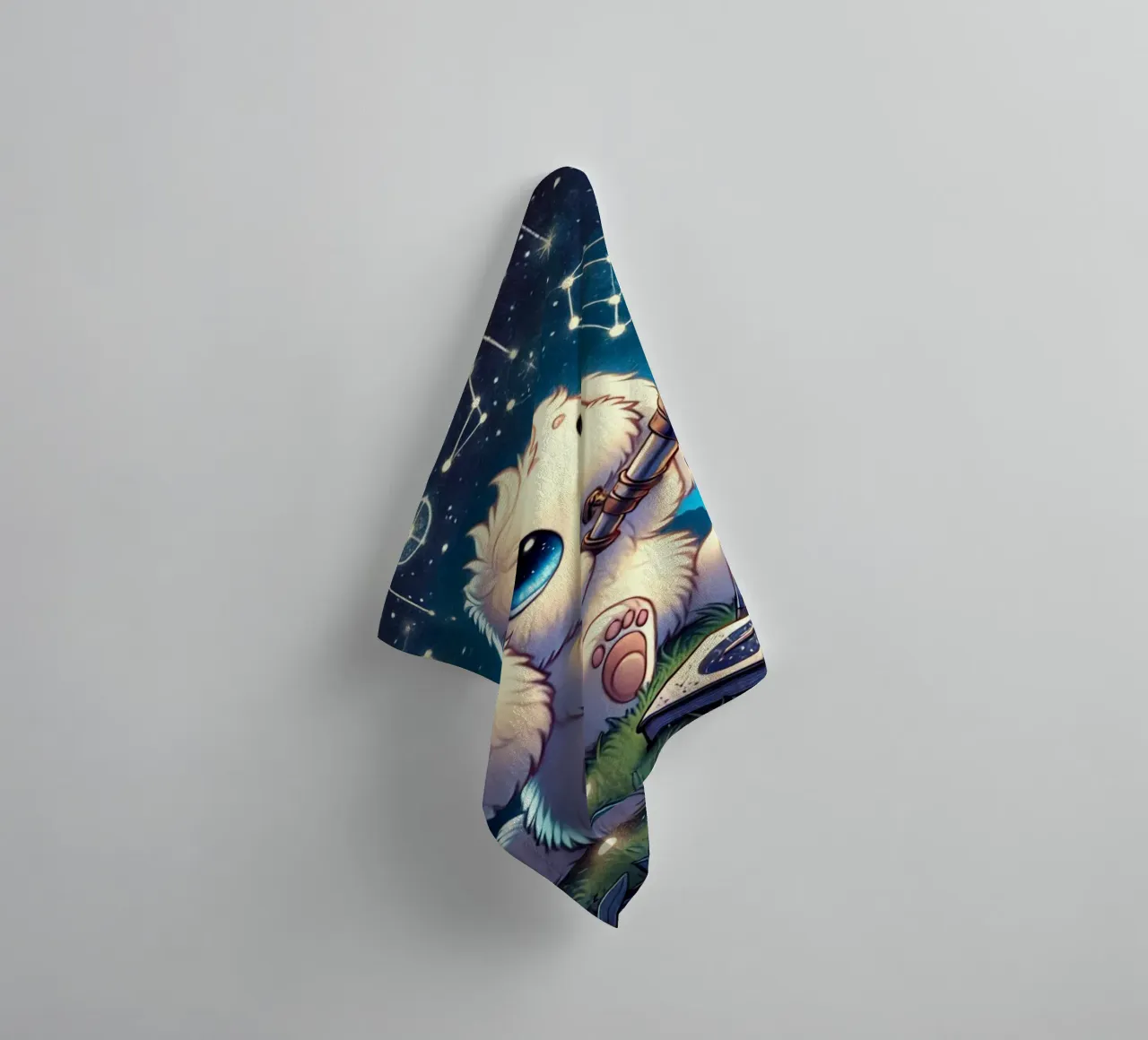 Starlit Bunny Dreamer towel by FluffyToons