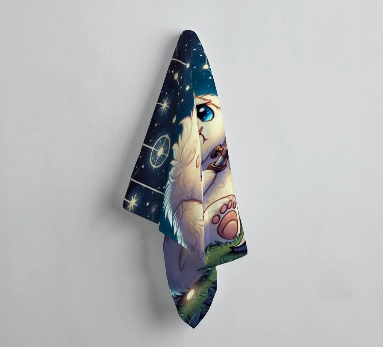 Starlit Bunny Dreamer towel by FluffyToons