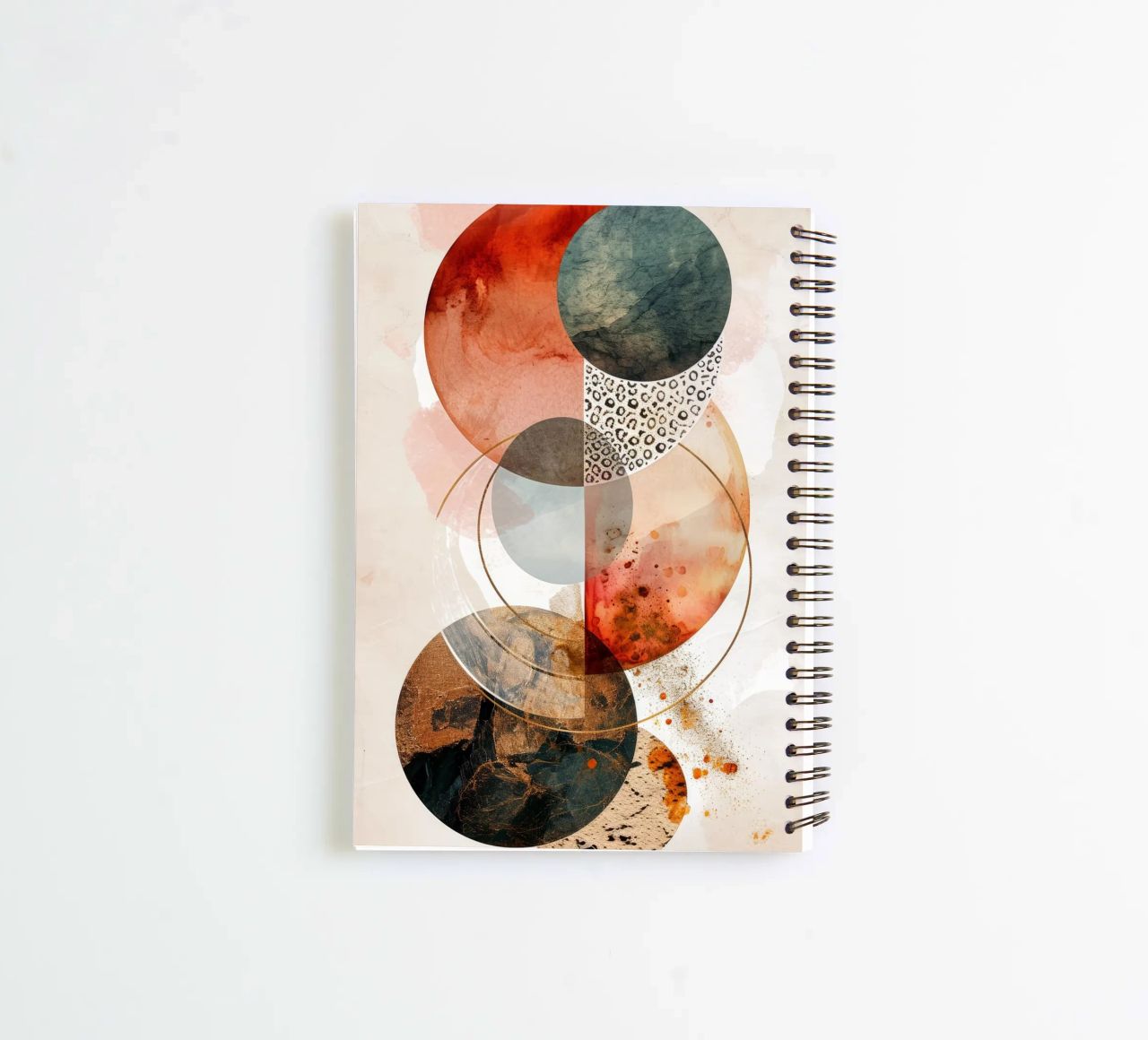 Minimal calm relaxation art spiral notebook by Justyna Jaszke JBJart