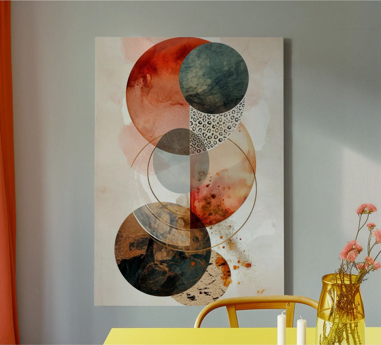 Minimal calm relaxation art canvas by Justyna Jaszke JBJart