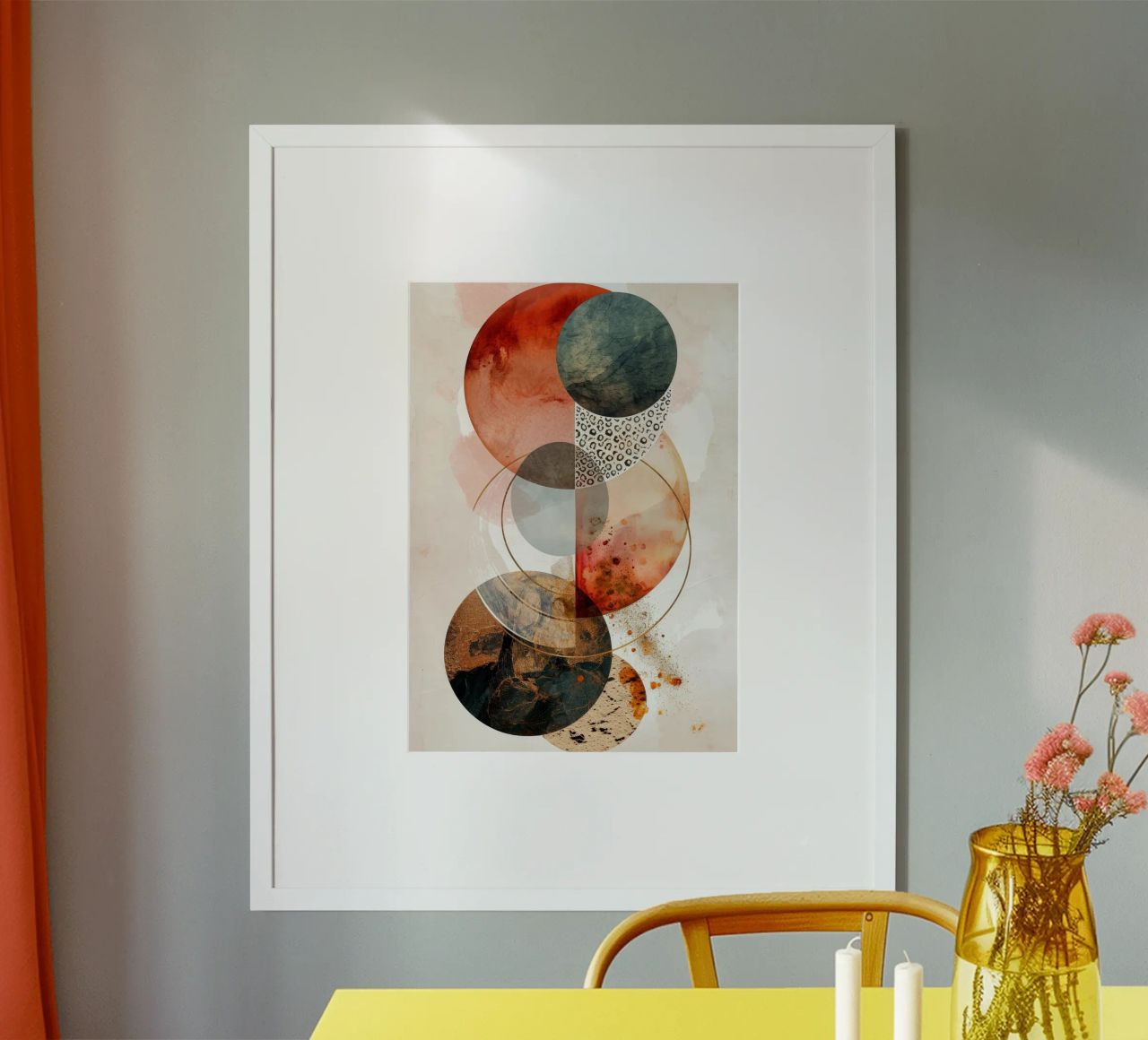 Minimal calm relaxation art poster by Justyna Jaszke JBJart