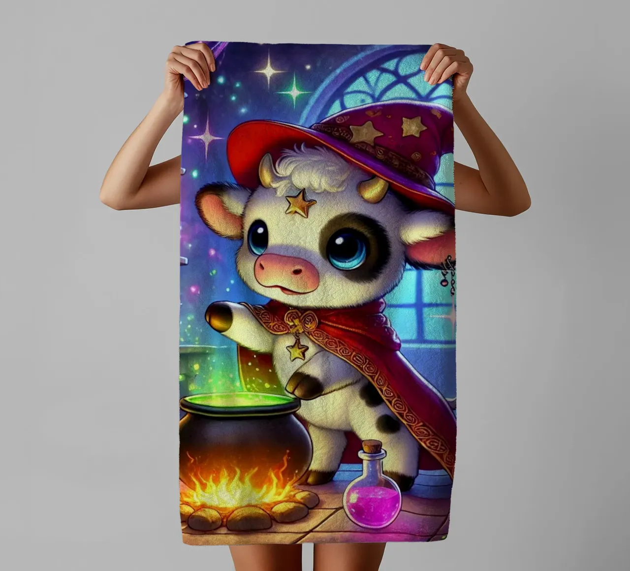 Alchimista magico di mucche da latte asciugamano da bagno da FluffyToons