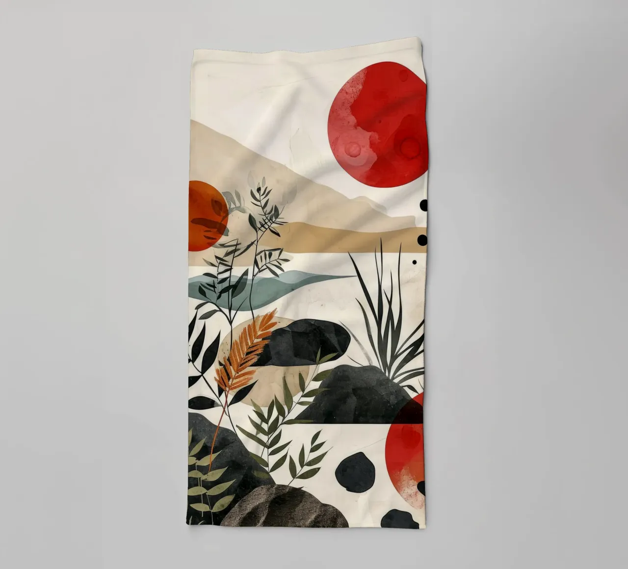 Minimal calm relaxation art towel by Justyna Jaszke JBJart