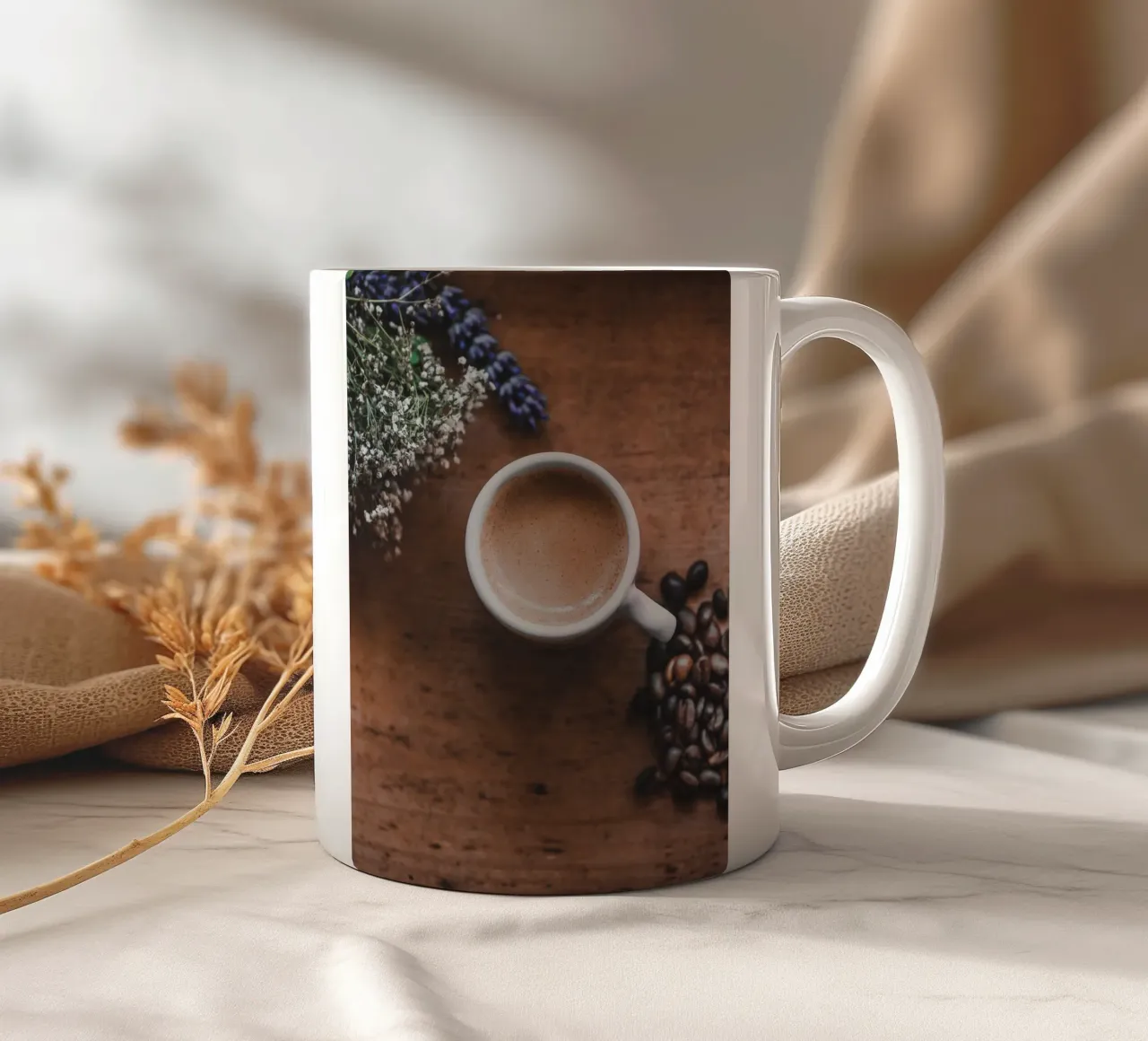Mediterraner Espresso mit Lavendel tazza in ceramica da Carinaprint