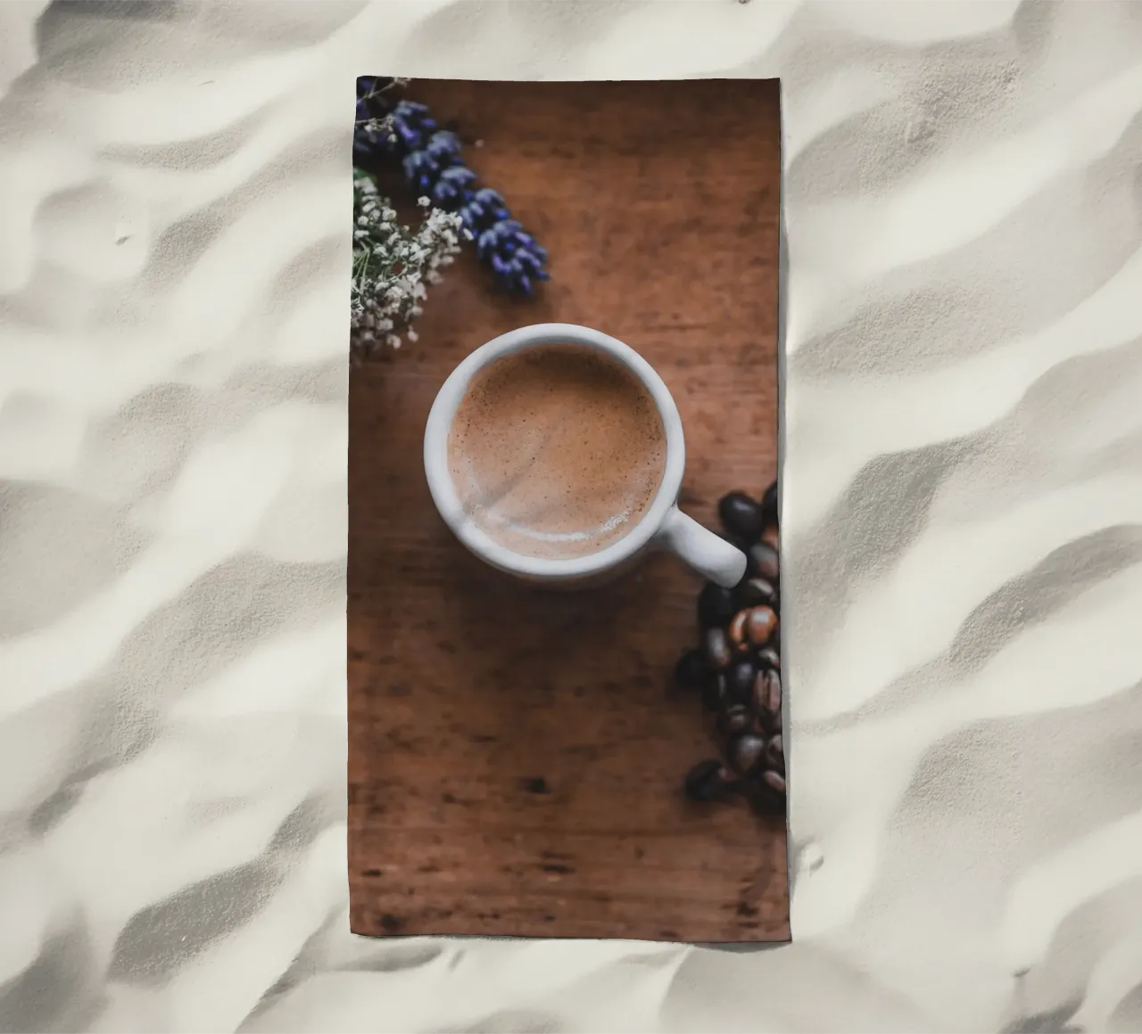 Mediterraner Espresso mit Lavendel telo mare da Carinaprint
