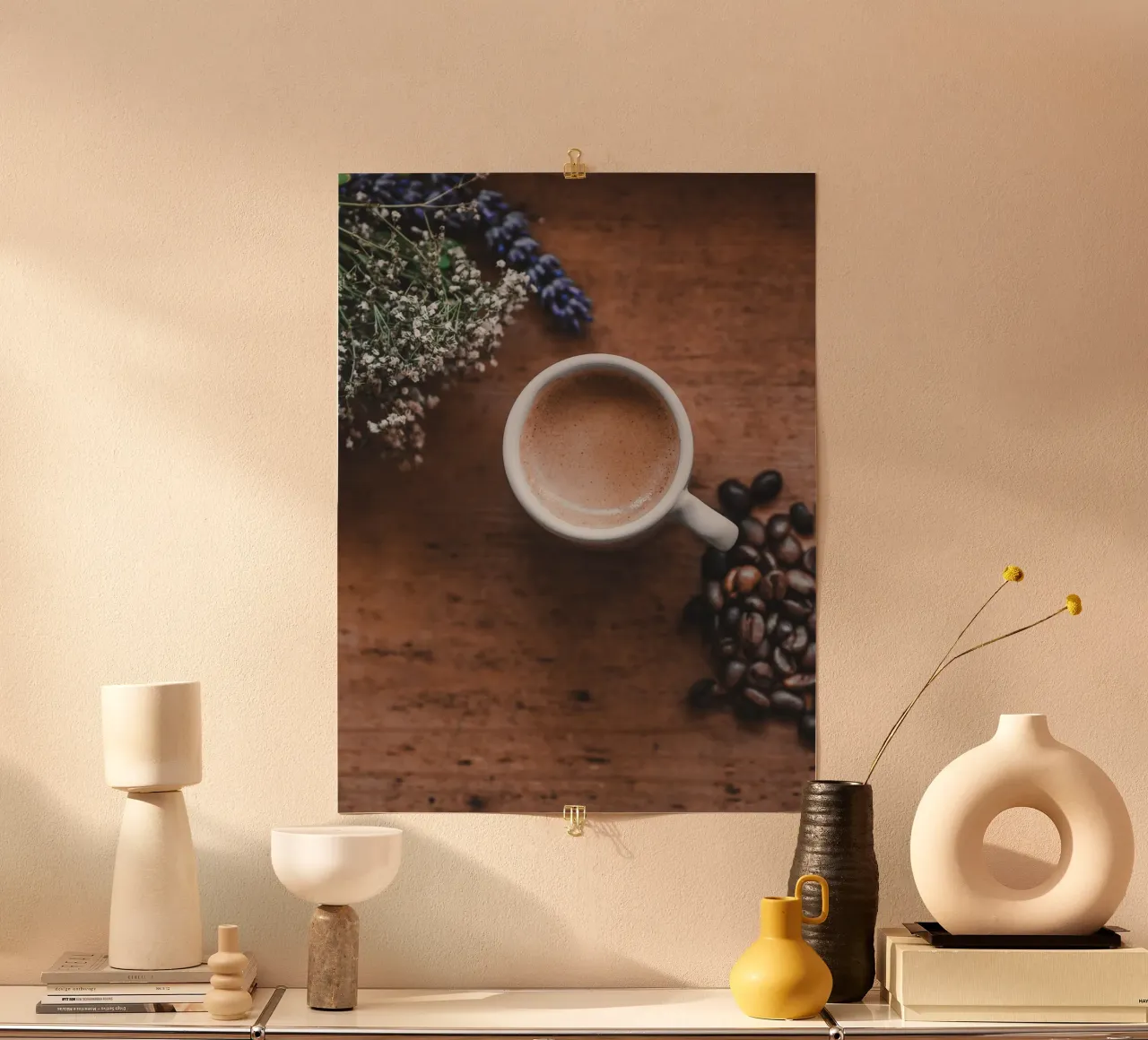 Mediterraner Espresso mit Lavendel carta hahnemühle da Carinaprint