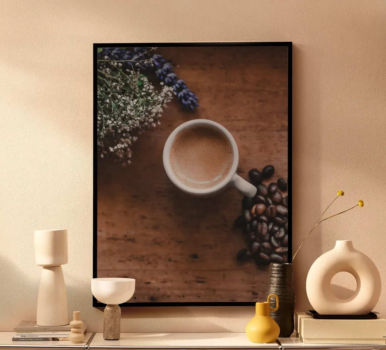 Mediterraner Espresso mit Lavendel carta hahnemühle da Carinaprint