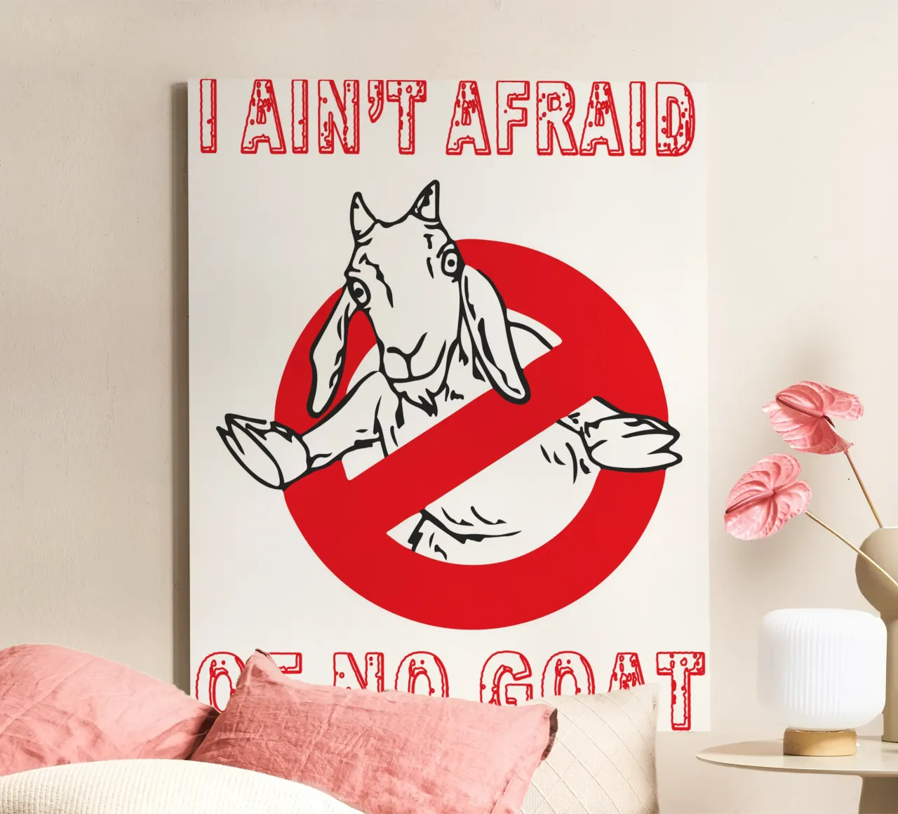 i ain't afraid of no goat canvas with Floater frame by ririedis