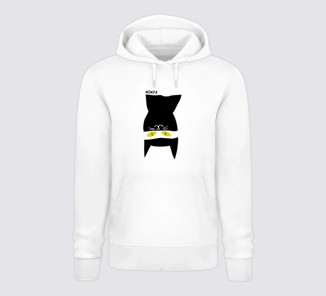 divertente gatto ninja art design felpa con cappuccio da ririedis