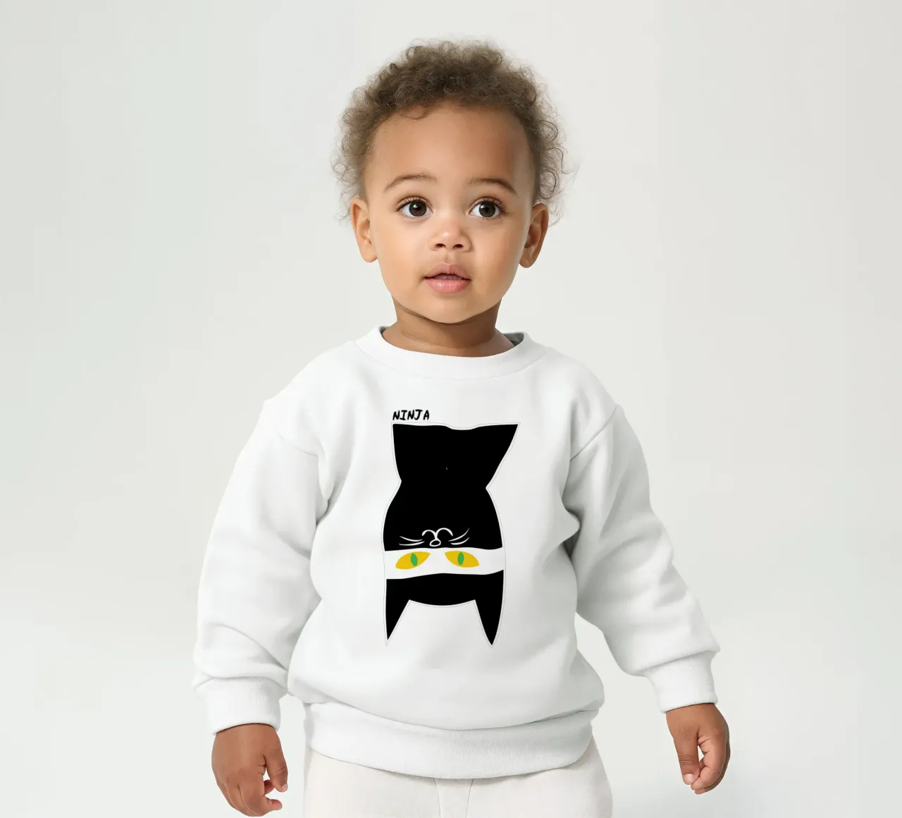 divertente gatto ninja art design felpa neonato da ririedis