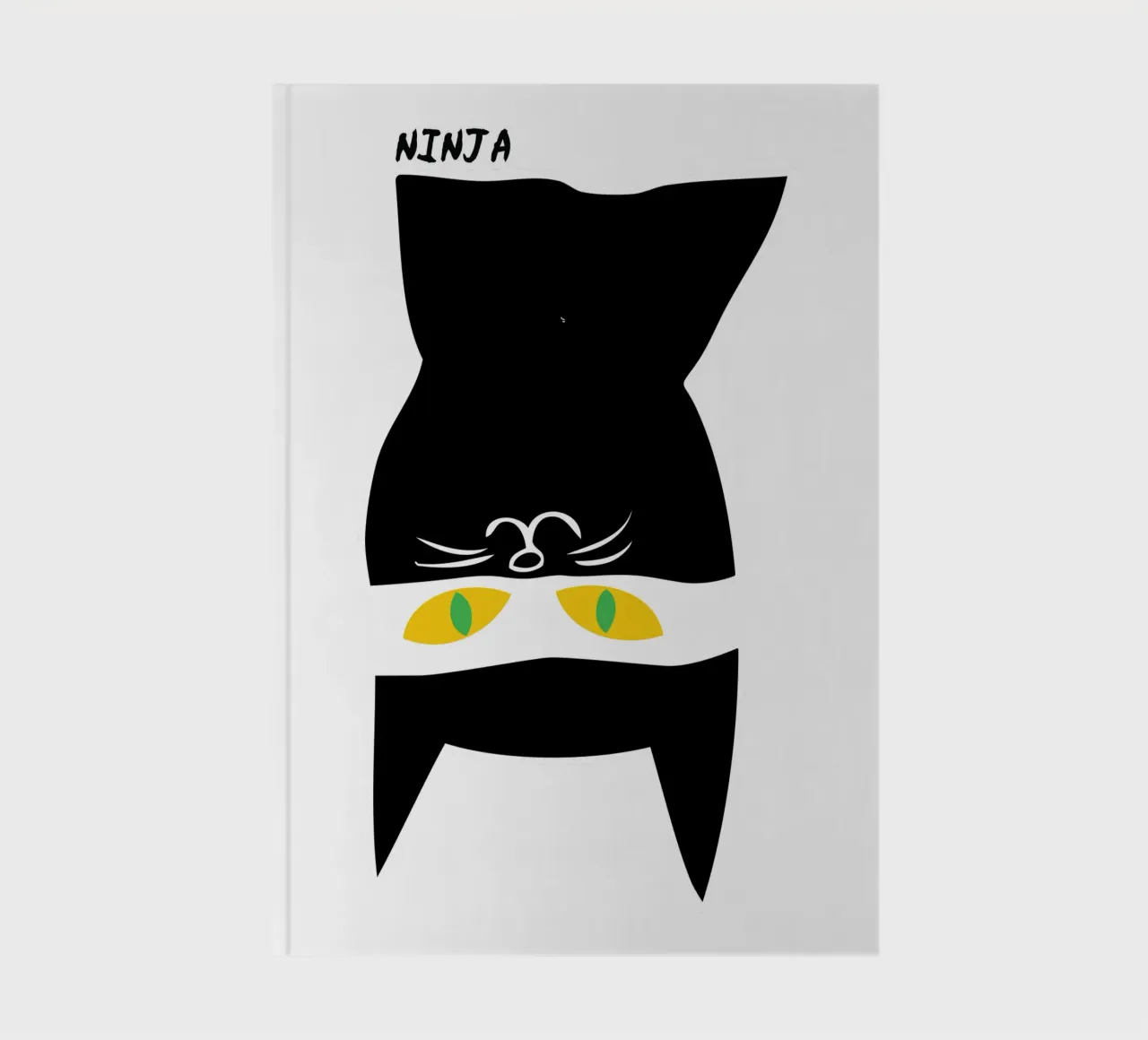 funny cat ninja art design notebook by ririedis